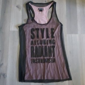 Wetseal 2pc mesh over dusty pink top